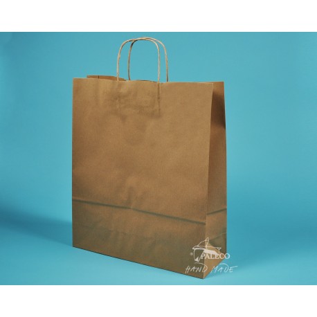 papírové tašky TWIST 36x12x41 hnědý recyklovaný s krouceným uchem