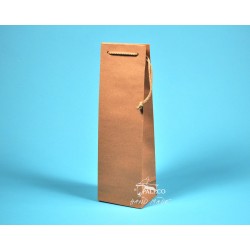 papírová taška ALEX (na víno) 11,5x9x37 hnědý recyklovaný