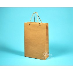 papírová taška JUSTÝNA 16x8x24 hnědý recyklovaný papír