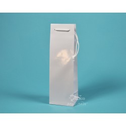 papírová taška ALEX (na víno) 11,5x9x37 bílá lamino