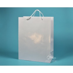 papírová taška TOM 34x15x44 bílá lamino