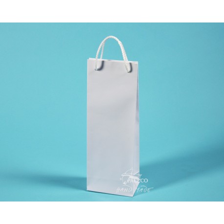 papírové tašky dárkové BŘÉŤA 11,5 x 7 x 32 bílý ofset 140g  lesklé lamino